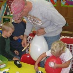 Families work together for science lesson