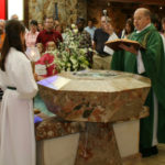 Updated baptismal font blessed at Bettendorf parish