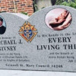 A tribute in stone to unborn  children and Knights of Columbus founder
