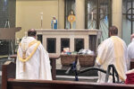 Diocese participates in statewide Eucharistic procession effort, adapts amid deluge
